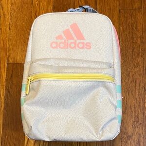 Adidas Kids' Gray Lunchbag with Pink, Teal and Yellow Accents